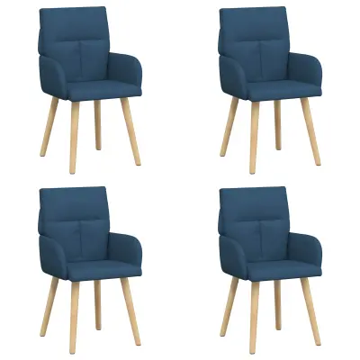 vidaXL Jedilni stoli 4 pcs Blago Modra 60 x 56 x 96 cm