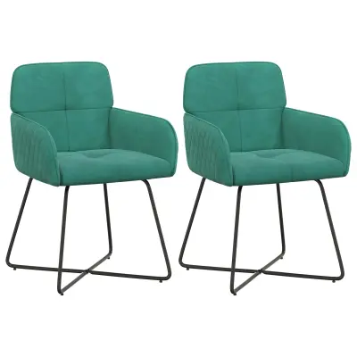 vidaXL Jedilni stoli 2 pcs Žamet Turkizna 59 x 56,5 x 86 cm