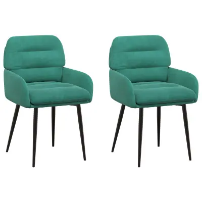vidaXL Jedilni stoli 2 pcs Žamet Turkizna 59 x 59,5 x 90 cm