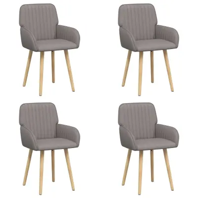 vidaXL Jedilni stoli 4 pcs Blago Taupe 56,5 x 50 x 87,5 cm