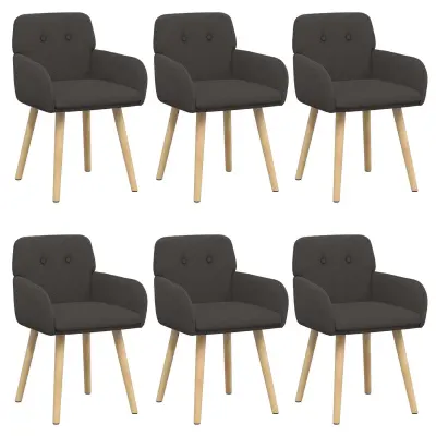vidaXL Jedilni stoli 6 pcs Bouclé Temno siva 59 x 57 x 85 cm