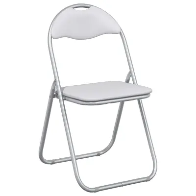 vidaXL Zložljiva stolica 8 pcs Bela in siva 48 x 43,5 x 81 cm