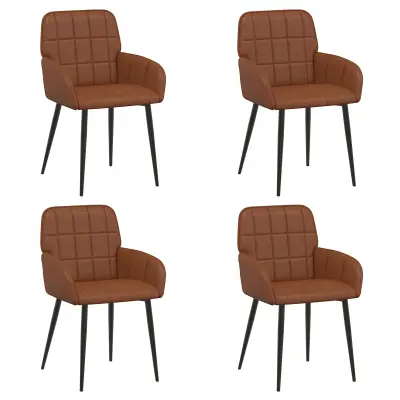 vidaXL Jedilni stoli 4 pcs Umetno usnje Rjava 57 x 50 x 85 cm