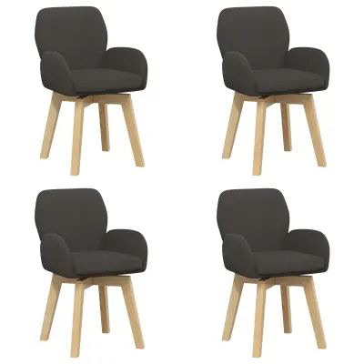 vidaXL Vrtilne jedilne stole 4 pcs Bouclé Temno siva 54 x 58 x 87 cm