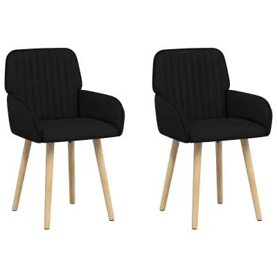 vidaXL Jedilni stoli 2 pcs Blago Črna 56,5 x 50 x 87,5 cm