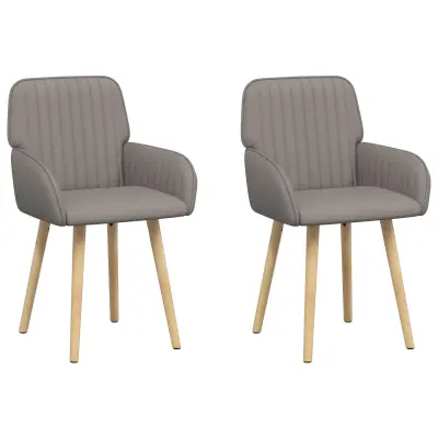 vidaXL Jedilni stoli 2 pcs Blago Taupe 56,5 x 50 x 87,5 cm