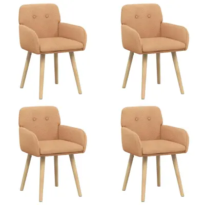 vidaXL Jedilni stoli 4 pcs Bouclé Bež 59 x 57 x 85 cm