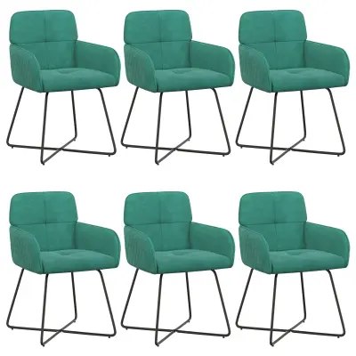 vidaXL Jedilni stoli 6 pcs Žamet Turkizna 59 x 56,5 x 86 cm