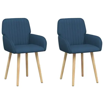 vidaXL Jedilni stoli 2 pcs Blago Modra 56,5 x 50 x 87,5 cm