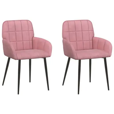 vidaXL Jedilni stoli 2 pcs Žamet Roza 57 x 50 x 85 cm