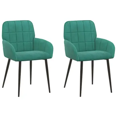 vidaXL Jedilni stoli 2 pcs Žamet Turkizna 57 x 50 x 85 cm