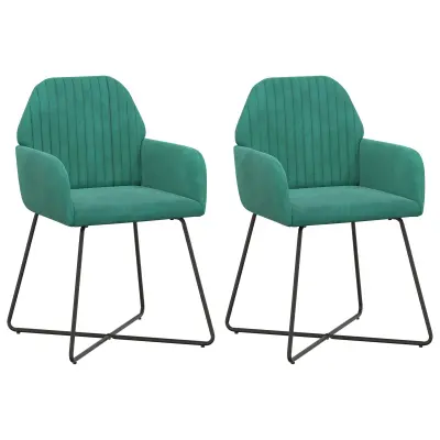 vidaXL Jedilni stoli 2 pcs Žamet Turkizna 55 x 50 x 84 cm