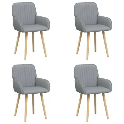 vidaXL Jedilni stoli 4 pcs Blago Svetlo siva 56,5 x 50 x 87,5 cm