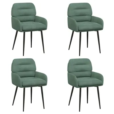 vidaXL Jedilni stoli 4 pcs Žamet Morsko zelena 59 x 59,5 x 90 cm