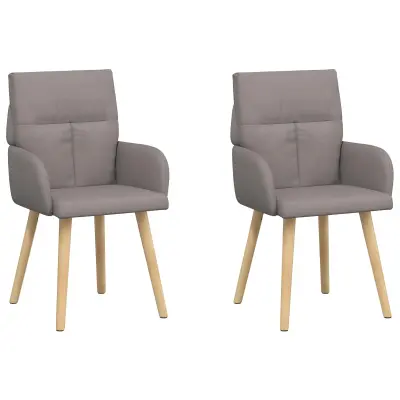 vidaXL Jedilni stoli 2 pcs Blago Taupe 60 x 56 x 96 cm