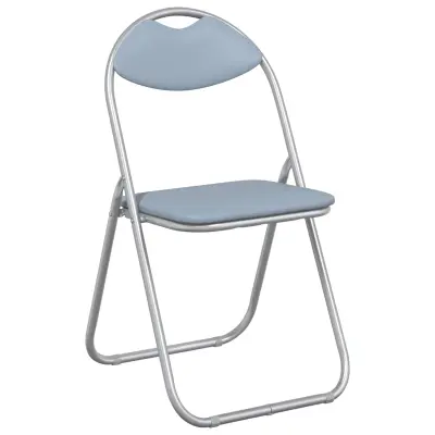 vidaXL Zložljiva stolica 8 pcs Siva 48 x 43,5 x 81 cm Umjetno usnje