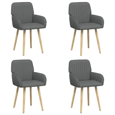 vidaXL Jedilni stoli 4 pcs Blago Temno siva 56,5 x 50 x 87,5 cm