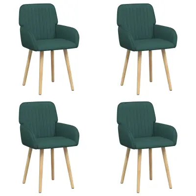 vidaXL Jedilni stoli 4 pcs Blago Temno zelena 56,5 x 50 x 87,5 cm