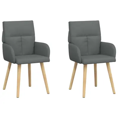 vidaXL Jedilni stoli 2 pcs Blago Temno siva 60 x 56 x 96 cm