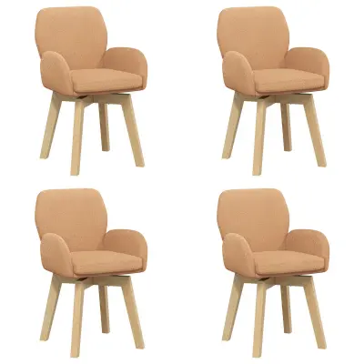 vidaXL Vrtilne jedilne stole 4 pcs Bouclé Bež 54 x 58 x 87 cm