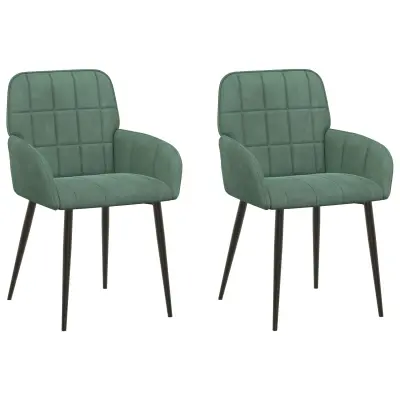 vidaXL Jedilni stoli 2 pcs Žamet Morsko zelena 57 x 50 x 85 cm