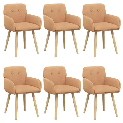 vidaXL Jedilni stoli 6 pcs Bouclé Bež 59 x 57 x 85 cm