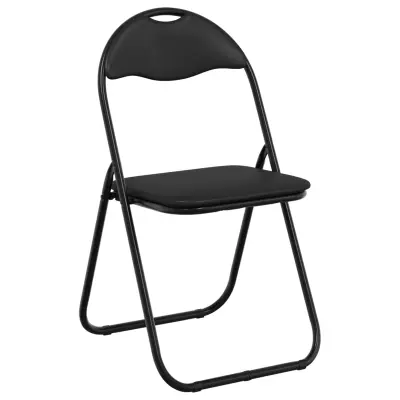 vidaXL Zložljiva stolica 8 pcs Črna 48 x 43,5 x 81 cm Umjetno usnje