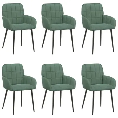 vidaXL Jedilni stoli 6 pcs Žamet Morsko zelena 57 x 50 x 85 cm