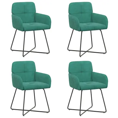 vidaXL Jedilni stoli 4 pcs Žamet Turkizna 59 x 56,5 x 86 cm