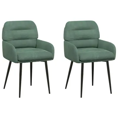 vidaXL Jedilni stoli 2 pcs Žamet Morsko zelena 59 x 59,5 x 90 cm