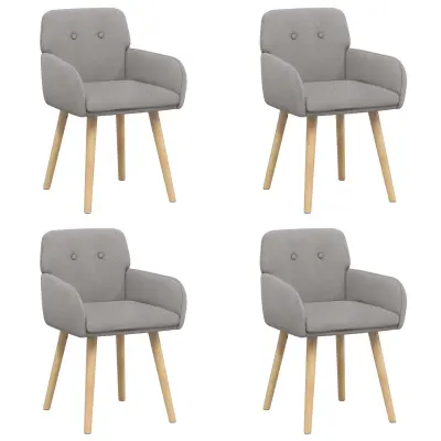 vidaXL Jedilni stoli 4 pcs Bouclé Svetlo siva 59 x 57 x 85 cm