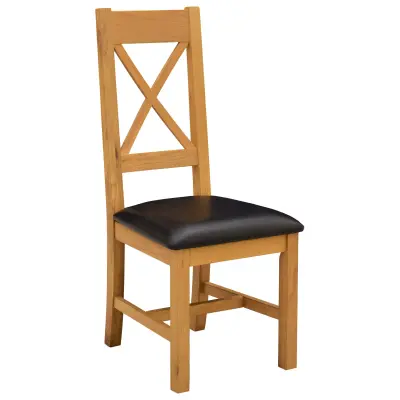 vidaXL Jedilni stol 2 pcs Masivno hrastovo les Črna 45 x 54 x 105 cm