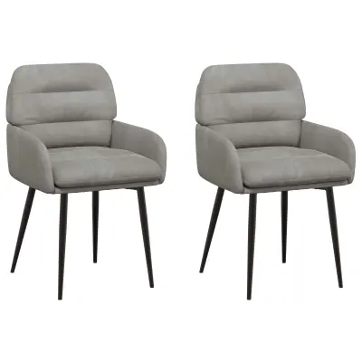 vidaXL Jedilni stoli 2 pcs Žamet Svetlo siva 59 x 59,5 x 90 cm