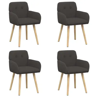 vidaXL Jedilni stoli 4 pcs Bouclé Temno siva 59 x 57 x 85 cm