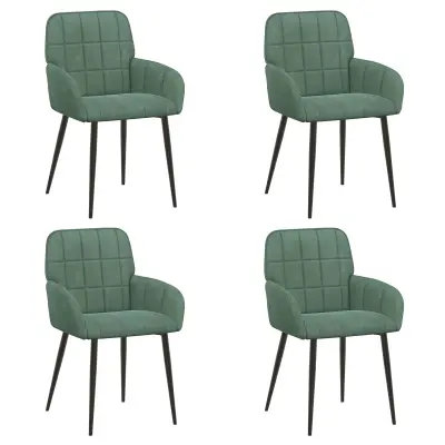 vidaXL Jedilni stoli 4 pcs Žamet Morsko zelena 57 x 50 x 85 cm