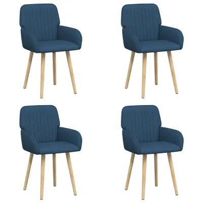 vidaXL Jedilni stoli 4 pcs Blago Modra 56,5 x 50 x 87,5 cm