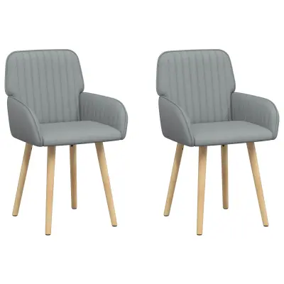 vidaXL Jedilni stoli 2 pcs Blago Svetlo siva 56,5 x 50 x 87,5 cm