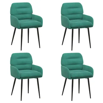 vidaXL Jedilni stoli 4 pcs Žamet Turkizna 59 x 59,5 x 90 cm
