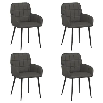 vidaXL Jedilni stoli 4 pcs Umetno usnje Črna 57 x 50 x 85 cm