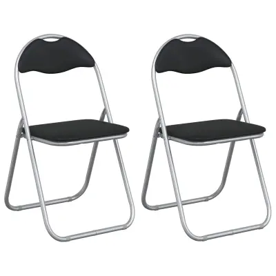 vidaXL Zložljiva stolica 2 pcs Črna in siva 48 x 43,5 x 81 cm