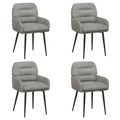 vidaXL Jedilni stoli 4 pcs Žamet Svetlo siva 59 x 59,5 x 90 cm