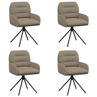 vidaXL Vrtilne jedilne stole 4 pcs Umetno usnje Kapučino