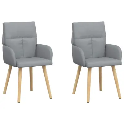 vidaXL Jedilni stoli 2 pcs Blago Svetlo siva 60 x 56 x 96 cm