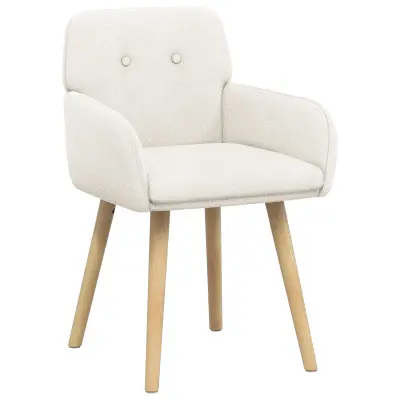 vidaXL Jedilni stoli 2 pcs Bouclé Krem 59 x 57 x 85 cm