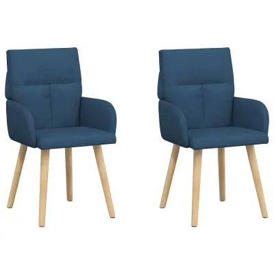 vidaXL Jedilni stoli 2 pcs Blago Modra 60 x 56 x 96 cm