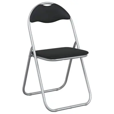 vidaXL Zložljiva stolica 8 pcs Črna in siva 48 x 43,5 x 81 cm