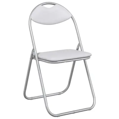 vidaXL Zložljiva stolica 8 pcs Bela in siva 48 x 43,5 x 81 cm