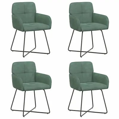 vidaXL Jedilni stoli 4 pcs Žamet Morsko zelena 59 x 56,5 x 86 cm