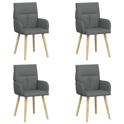 vidaXL Jedilni stoli 4 pcs Blago Temno siva 60 x 56 x 96 cm