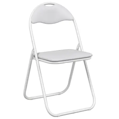 vidaXL Zložljiva stolica 8 pcs Bela 48 x 43,5 x 81 cm Umjetno usnje
